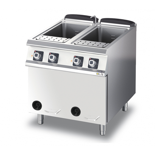 Fierbator paste pe gaz cu doua cuve 
