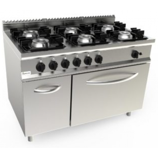 Masina de gatit cu 6 focuri, cuptor si dulap neutru 