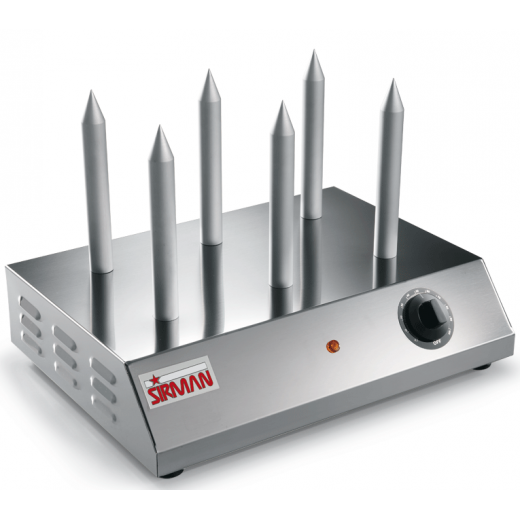 Incalzitor cu sase tepuse pentru paini hot-dog